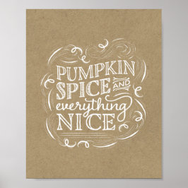 Skriv ut Pumpkin Spice Fall Thanksgiving Art Poster