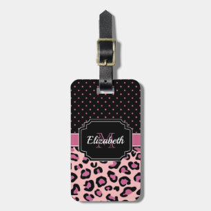Skriv ut punkter och leopard bagagebricka