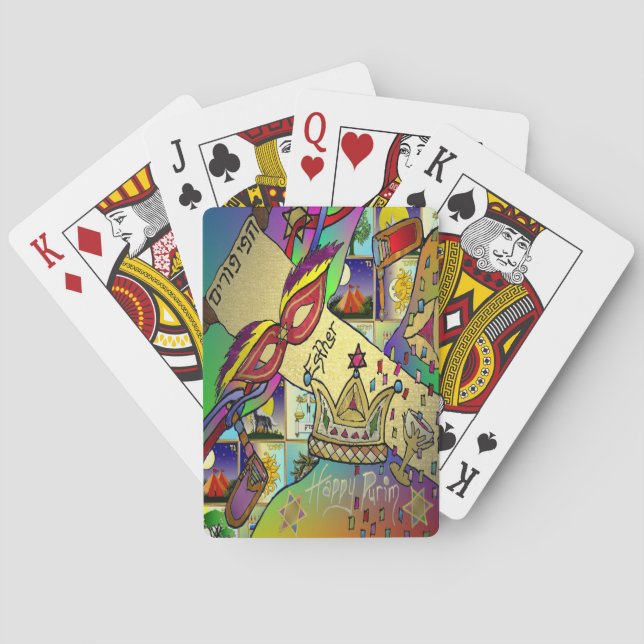 Skriv ut Purim Esther Firande Light Art Casinokort (Baksidan)