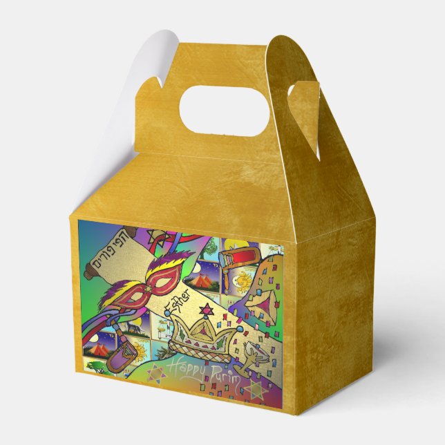 Skriv ut Purim Esther Firande Light Art Presentaskar (Framsidan Sidan)