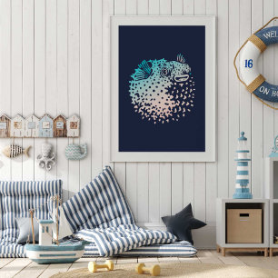 Skriv ut push-fisk Utskrift av tonfiskmur Poster