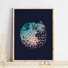 Skriv ut push-fisk | Utskrift av tonfiskmur Poster
