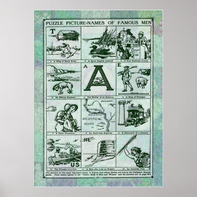 Skriv ut Pussel Bild Namn Poster (Framsidan)