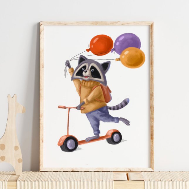 Skriv ut rackoon-ballonger | Skriv ut rackosmur Poster (Skapare uppladdad)
