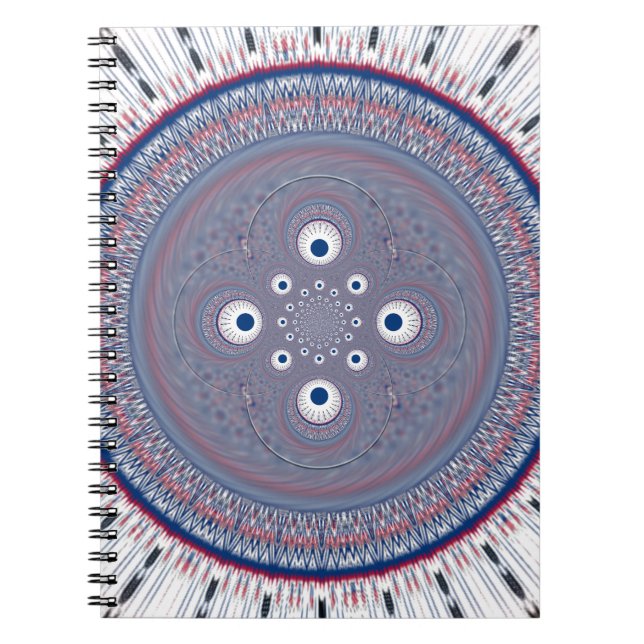 Skriv ut radiell designgrafik anteckningsbok med spiral (Framsidan)