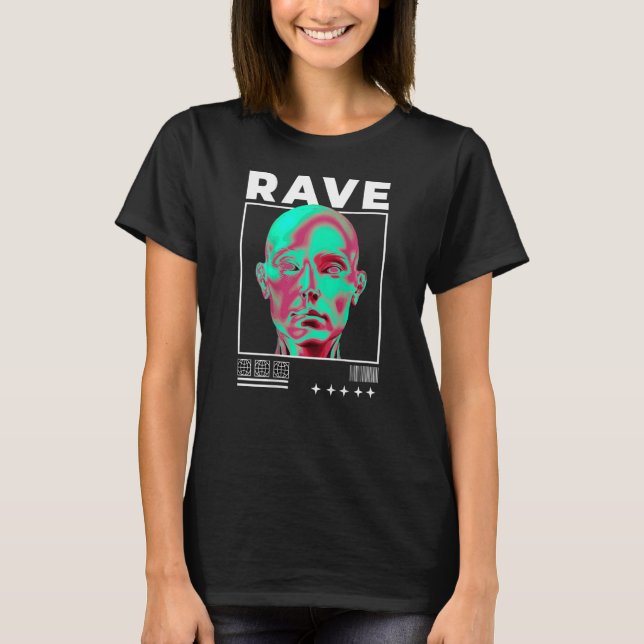 Skriv ut rave High Tech Minimal Techno Hardtechn T Shirt (Framsida)