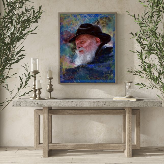 Skriv ut Rebbe Menachem Schneerson Giclee Art Poster (Skapare uppladdad)