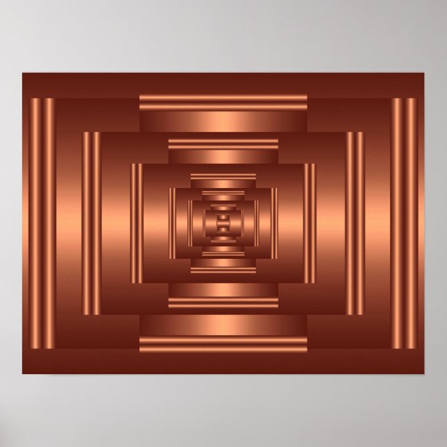 Skriv ut Rectangle Vision Copper Poster (Framsidan)