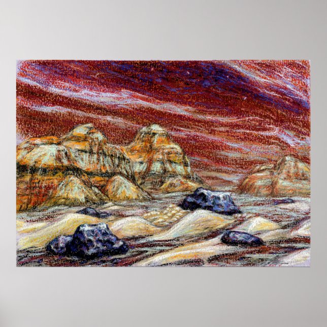Skriv ut Red Planet Art Poster (Framsidan)