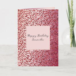 Skriv ut Red  Rosa Glitter Gnistra  Leopard Skriv  Kort