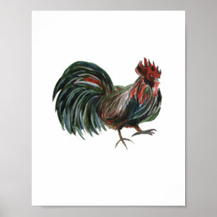 Skriv ut Red Tupp Painting Farmhouse Decor Art Poster