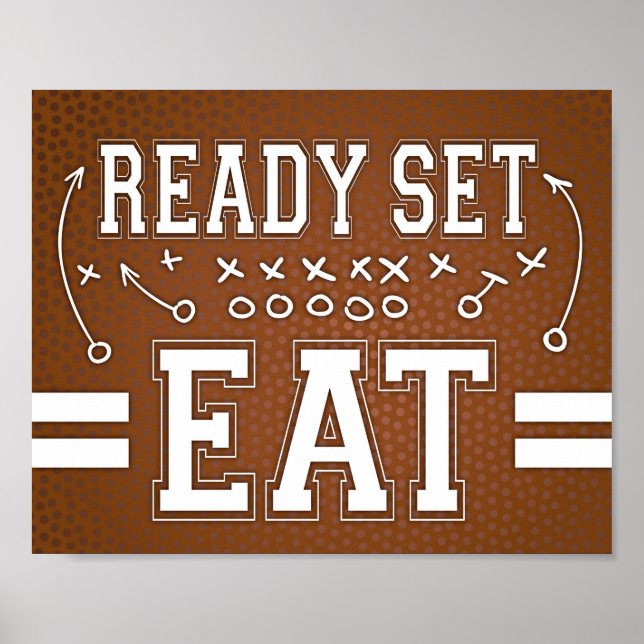 Skriv ut REDOT SET EAT Party i fotboll Poster (Framsidan)