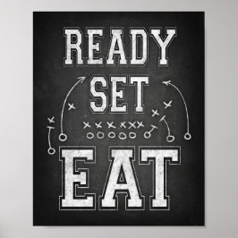 Skriv ut REDOT SET EAT-skylt för fotboll i Party Poster