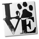 Skriv ut ren, svart vit Pet Kärlek-papp Kakelplatta<br><div class="desc">Den här söta lilla tassutskriften KÄRLEK är underbar för djurälskare överallt,  eller om du är veterinär,  groomer,  hundvalkare,  barnvakt eller mer! Enkel svart och vit utskrift med lite rustik överstrålning.</div>