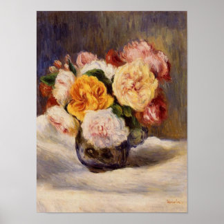 Skriv ut Renoir Bukett med rosor Poster