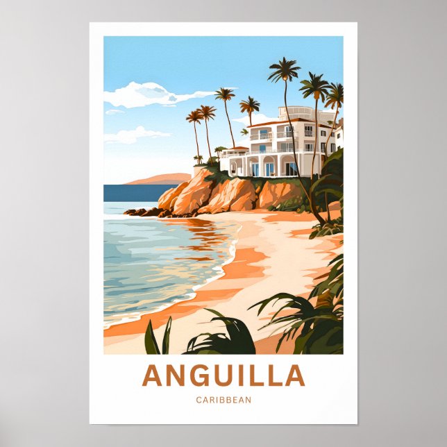 Skriv ut resande i Anguilla Västindien Poster (Framsidan)
