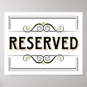 Skriv ut RESERVED-signatur för vintage Guld Poster