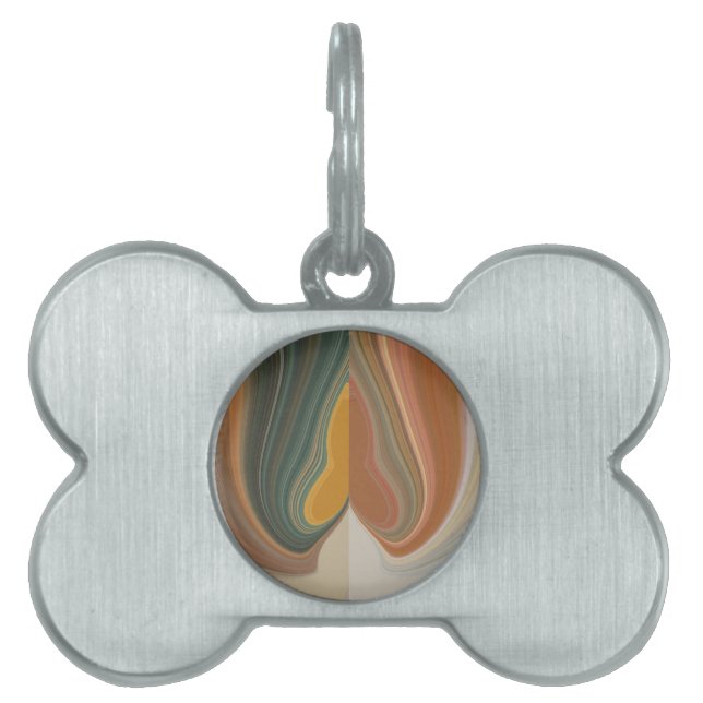 Skriv ut Retro Abstrakt Art Namnbricka Husdjur (Framsidan)