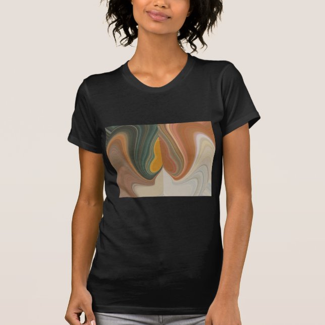 Skriv ut Retro Abstrakt Art T-shirt (Framsida)