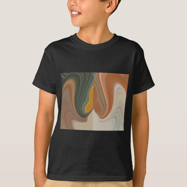 Skriv ut Retro Abstrakt Art Tee Shirt (Framsida)
