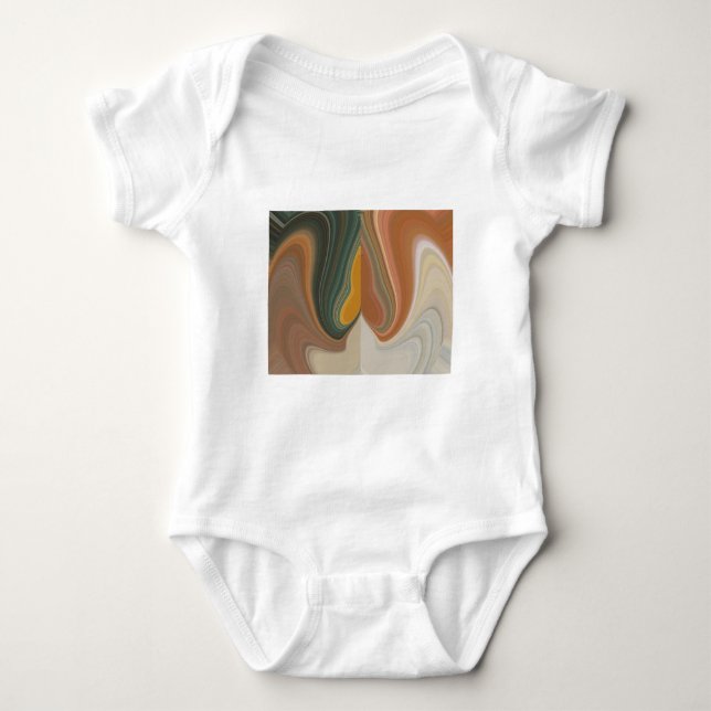 Skriv ut Retro Abstrakt Art Tee Shirt (Framsida)