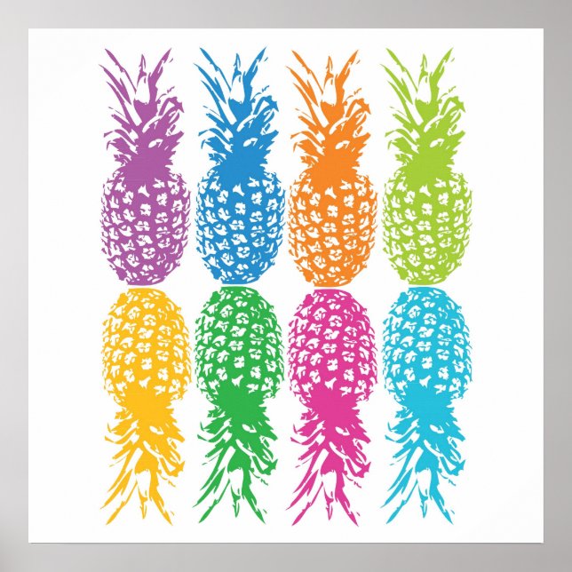 Skriv ut retro ananas poster (Framsidan)