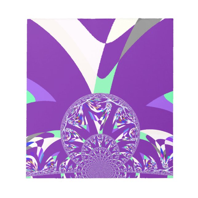 Skriv ut Retro Blue Cyan Kaleidoscope Art Anteckningsblock (Framsida)