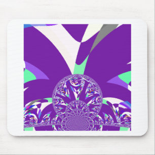 Skriv ut Retro Blue Cyan Kaleidoscope Art Musmatta