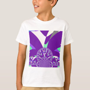 Skriv ut Retro Blue Cyan Kaleidoscope Art Tee