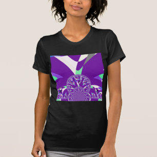 Skriv ut Retro Blue Cyan Kaleidoscope Art Tee