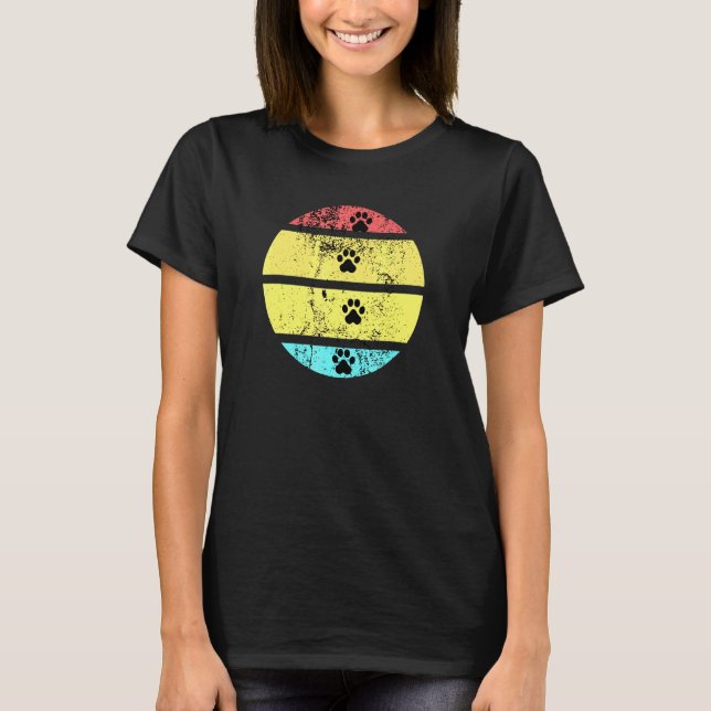 Skriv ut Retro Cat Paw T Shirt (Framsida)