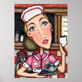 Skriv ut Retro Middag Diva Art Poster