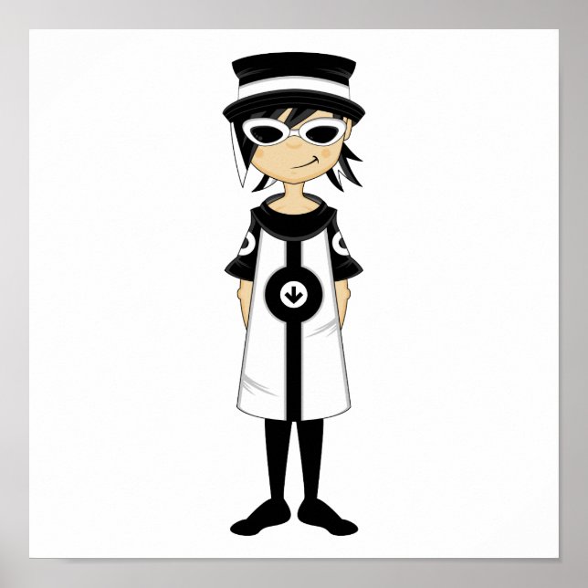 Skriv ut Retro Mod Girl Poster (Framsidan)