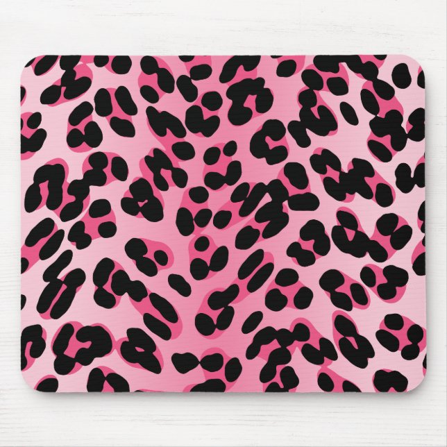 Skriv ut Retro Rosa Leopard Musmatta (Framsidan)