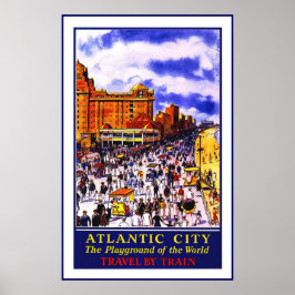 Skriv ut Retro Vintage bild Travel Atlantic City Poster
