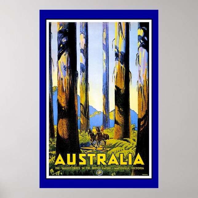 Skriv ut Retro Vintage bild Travel Australien Poster (Framsidan)