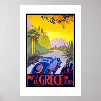 Skriv ut Retro Vintage bild Travel Greece Poster