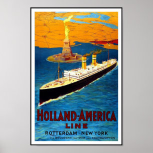 Skriv ut Retro Vintage bild Travel Holland - Ameri Poster