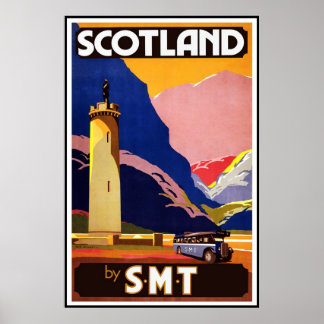 Skriv ut Retro Vintage bild Travel Scotland Poster