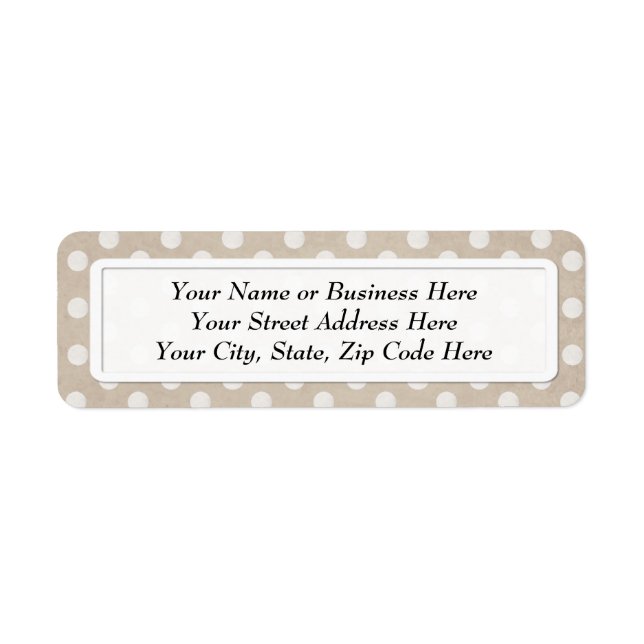 Skriv ut Returetiketter för vit kritpolka Returadress Etikett (Framsidan)