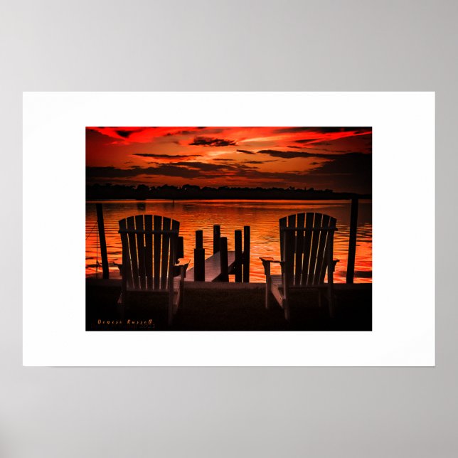 Skriv ut "River Sunset" Poster (Framsidan)