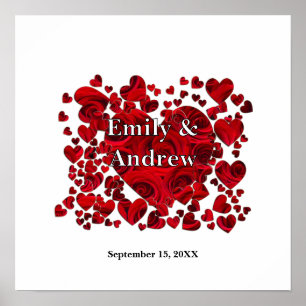 Skriv ut Ro för Bride and Groom Heart Poster