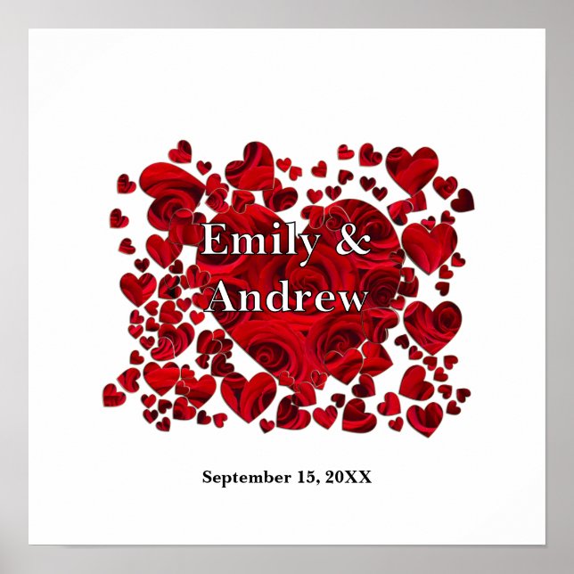Skriv ut Ro för Bride and Groom Heart Poster (Framsidan)