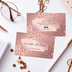 Skriv ut Ro Guld Glam Glitter Social Visitkort