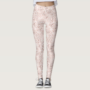 Skriv ut ro Guld Leopard Leggings
