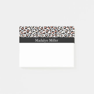 Skriv ut Ro Guld Leopard Post-it Block