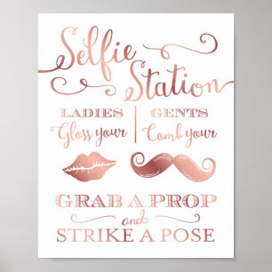 Skriv ut Ro PROPS-signalen STATION chic Guld Poster