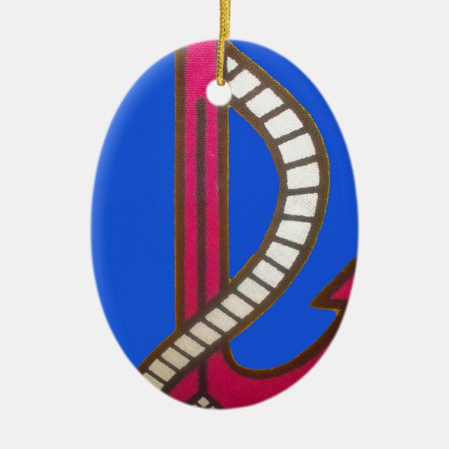 Skriv ut röd anchor-bild julgransprydnad keramik (Framsidan)