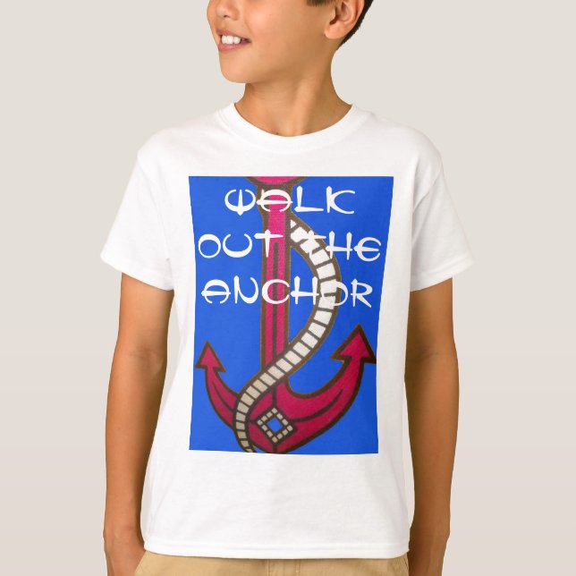 Skriv ut röd anchor-bild t-shirt (Framsida)