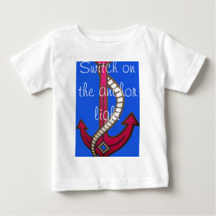 Skriv ut röd anchor-bild t shirt